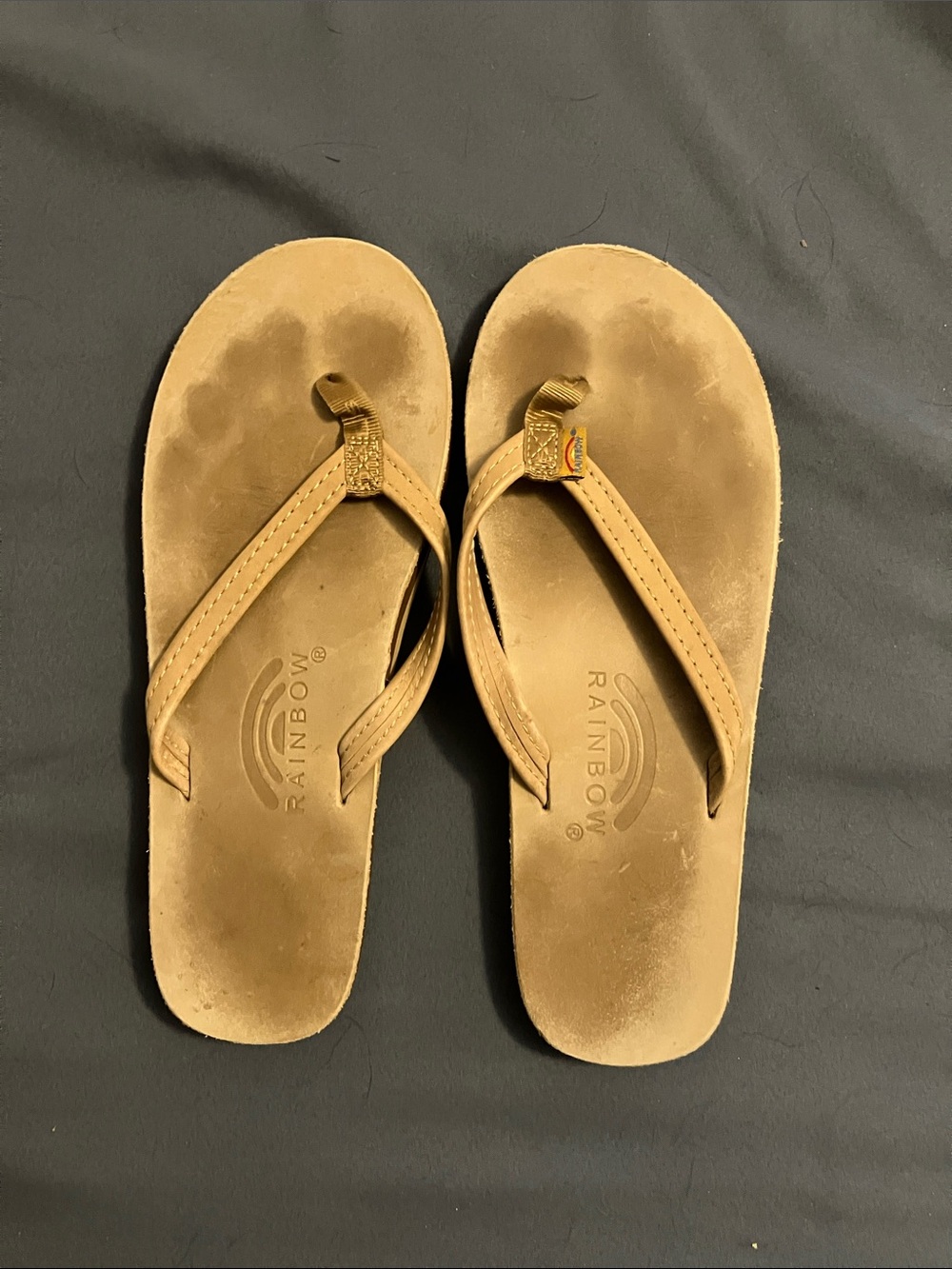 Rainbow Women’s Leather Flip Flops - Brown
